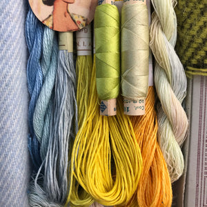 Linen, Tweed & vintage silk set #34