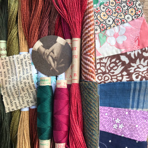 Linen, Tweed & vintage silk set #31
