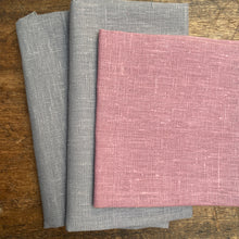 Load image into Gallery viewer, Dusty Pink and Greys -  3 x Linen Fabric 50 x 50 cm