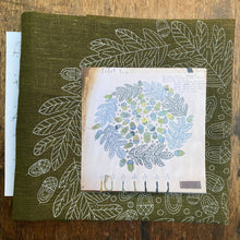 Load image into Gallery viewer, Green Acorn Nordiska Print with linen threads