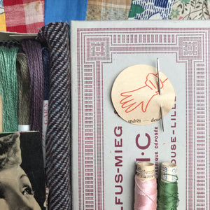 Linen, Tweed & vintage silk set #12