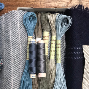 Linen, Tweed & vintage silk set #4