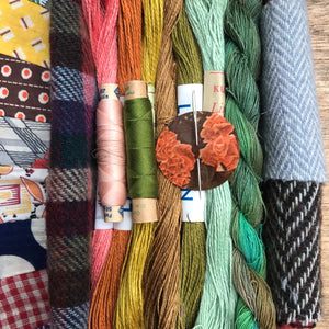 Linen, Tweed & vintage silk set #7
