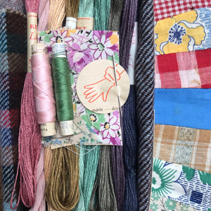 Linen, Tweed & vintage silk set #12