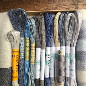 Linen, Tweed & vintage silk set #44