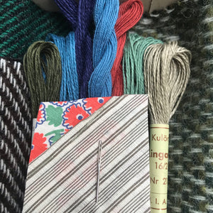 Linen, Tweed & vintage silk set #6