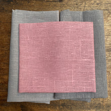 Load image into Gallery viewer, Dusty Pink and Greys -  3 x Linen Fabric 50 x 50 cm