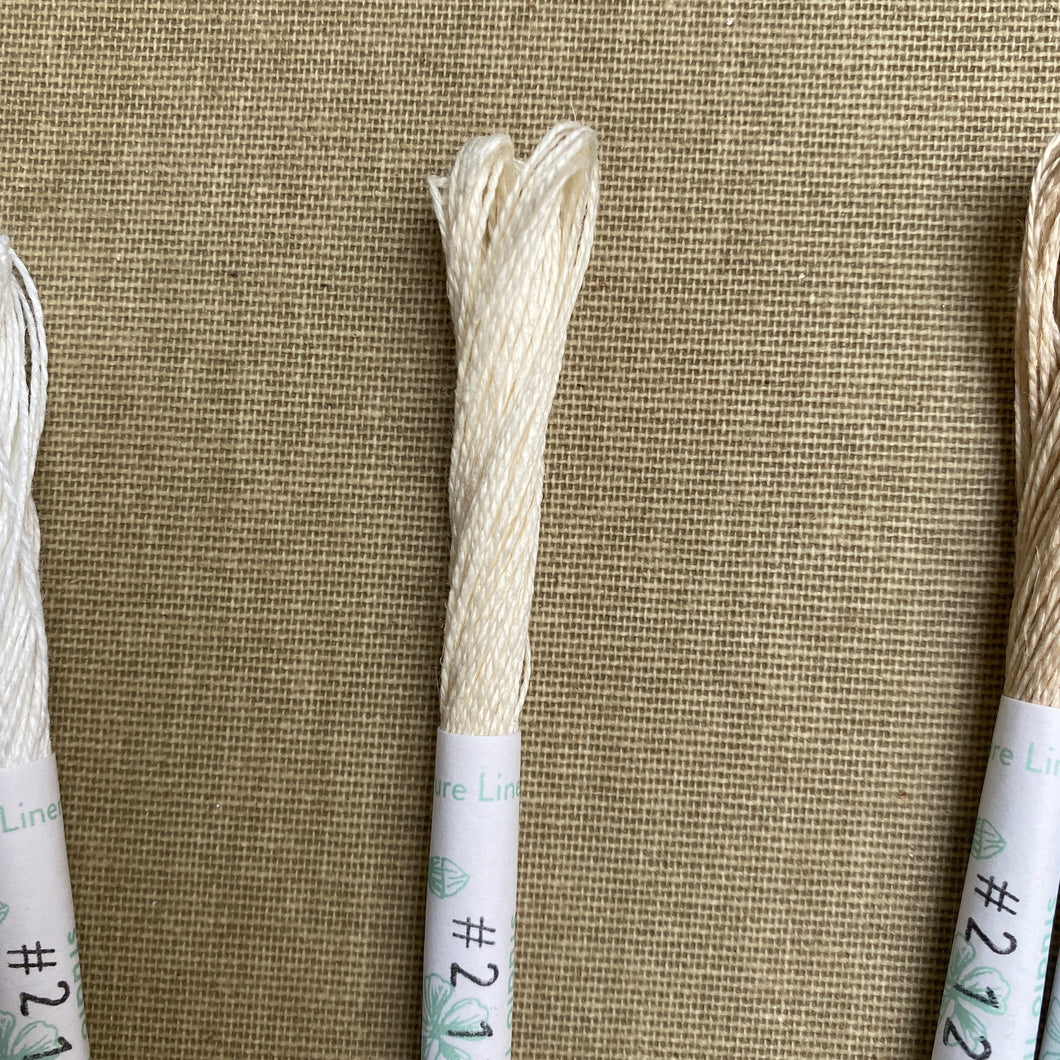 White to Sand Linen Embroidery Thread