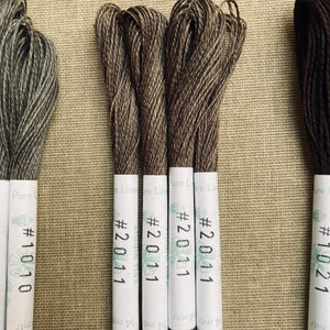 Greyish to Dark Brown Linen Embroidery Thread