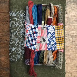Linen, Tweed & vintage silk set #18