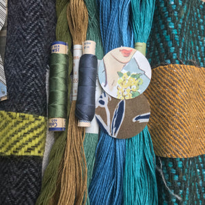 Linen, Tweed & vintage silk set #10