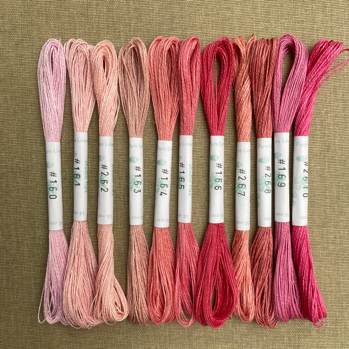 Pastel, Bright, Soft Pink Linen Embroidery Thread