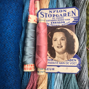 Linen, Tweed & vintage silk set #13