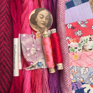 Linen, Tweed & vintage silk set #25