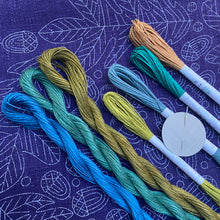 Load image into Gallery viewer, Deep Plum Acorn Nordiska Print with linen threads