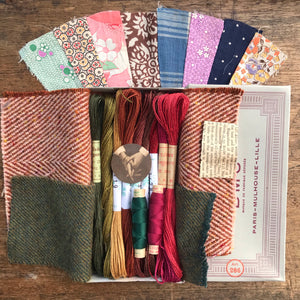 Linen, Tweed & vintage silk set #31