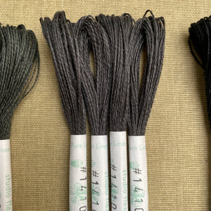 Dark Grey to Black Linen Embroidery Thread