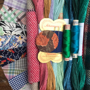 Linen, Tweed & vintage silk set #14
