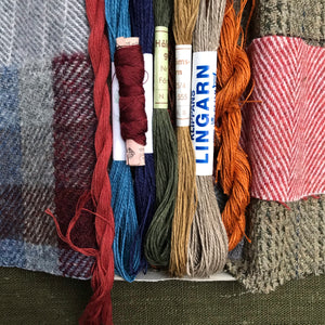 Linen, Tweed & vintage silk set #18