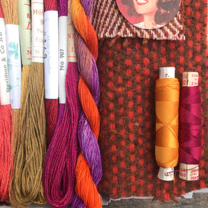 Linen, Tweed & vintage silk set #24