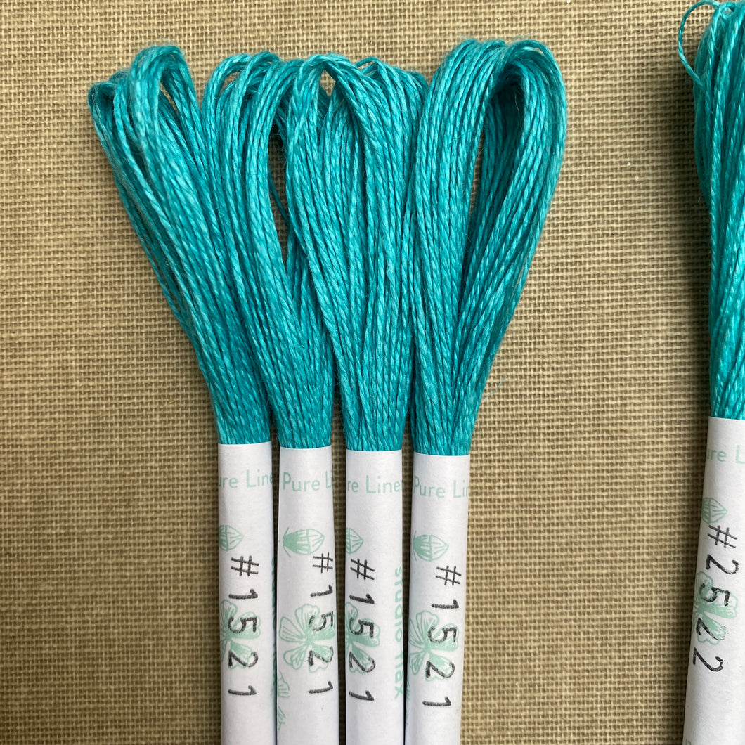 Bright Turquoise Linen Embroidery Thread