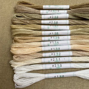 White to Sand Linen Embroidery Thread